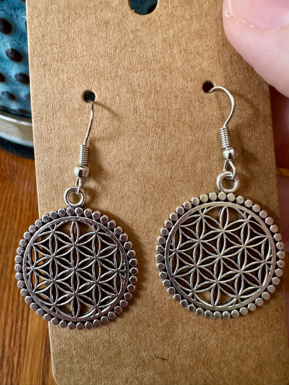 Silver-Tone Geometric Dangle Earrings 🧁